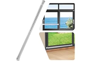 Uovviney Sliding Door Security Bar - 17 to 45 Inch Adjustable Sliding Door Lock Bar Window Security Bars Window Lock Bar (White-1 Pack)