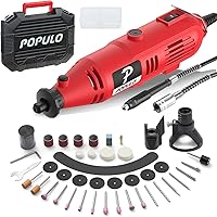 POPULO Power Rotary Tool Kit with Flexible Shaft, 107 PCS, Variable Speed Engraving Tool Kit Grinder Woodworking Corded Rotar