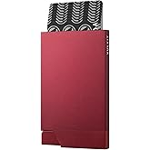 VULKIT Pop up Card Holder Minimalist Credit Card Holder RFID Blocking Slim Metal Card Case for Men or Women(Wine)