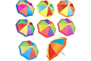 FFNIU 8Pcs Mini Umbrellas for Doll, Doll Umbrella, Mini Umbrella for Decroation, Miniature Toy Umbrella, Mini Toy Umbrella for Kids, Festival Gifts, Party Decroation, Photograph
