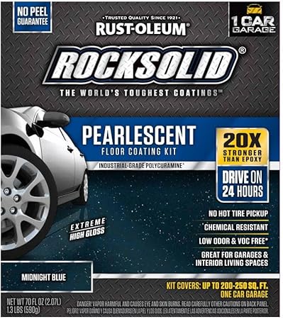 Rust Oleum 306327 Rocksolid Pearlescent Garage Floor Coating Kit Midnight Blue