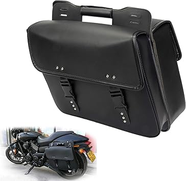 hard leather motorcycle trunk
