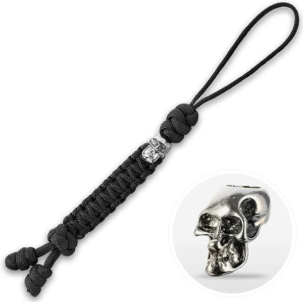 CooB Paracord Lanyard With Hand-Casted Gladiator Bead - 5 Inch Keychain Strap For EDC & Survival