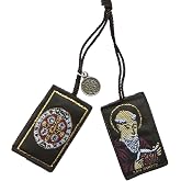 Saint Benedict Scapular with Medal Charm for Protection Escapulario De San Benito