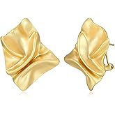Amazon Essentials (Demi's Pick) Sculpted Clip Earrings for Women - Gold-Tone Fine Silver Plated, Trendy Jewelry