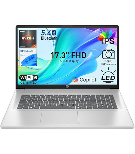 Amazon.com: HP 17 Inch FHD Laptop 2026 Edition, AMD Ryzen 5 7430U