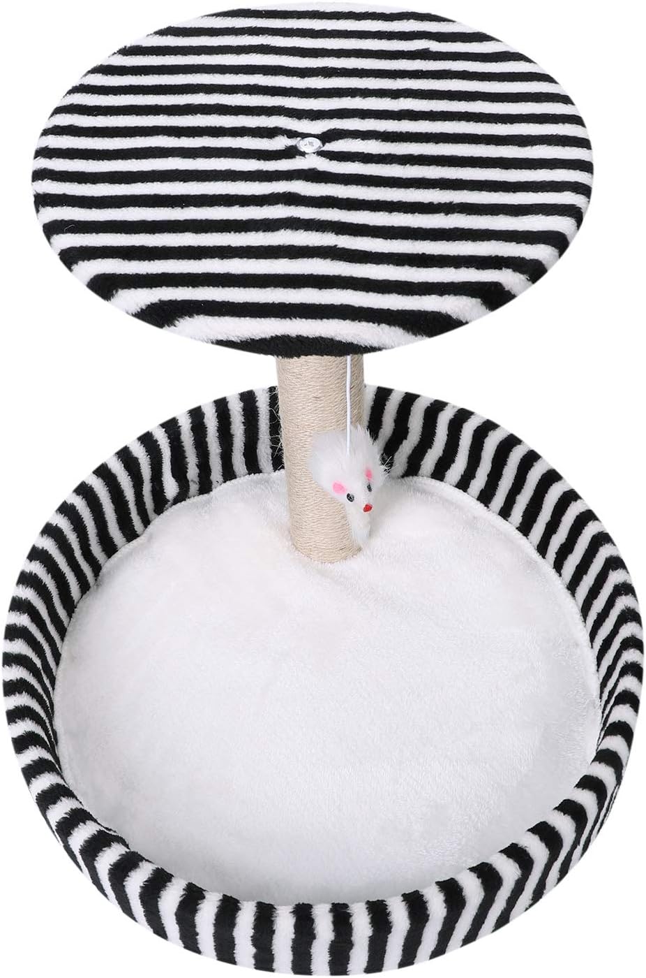 LONTG Cat Scratching Post Cat Activity Centre Cat Tree Climbing Tower Cat Furniture Play House with Cat Bed Scratcher Perch Dangling Ball Hanging Teaser Mouse Cat Kicker Fish Toys Gift For Kittens - Image 5
