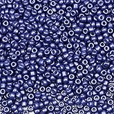 Bala&Fillic Size 3mm Seed Beads Matte Navy Blue Color About 3600pcs /100grams in Bag 8/0 Glass Craft Seed Beads for Making Bracelet and Necklace (Matte Navy Blue)