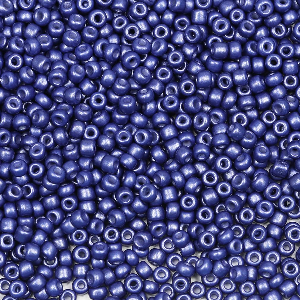 Bala&Fillic Navy Blue Color 3mm Seed Beads About 3600pcs/100Grams in Bag, 8/0 Glass Craft Beads for Making Bracelet Necklace Earring (Navy Blue)