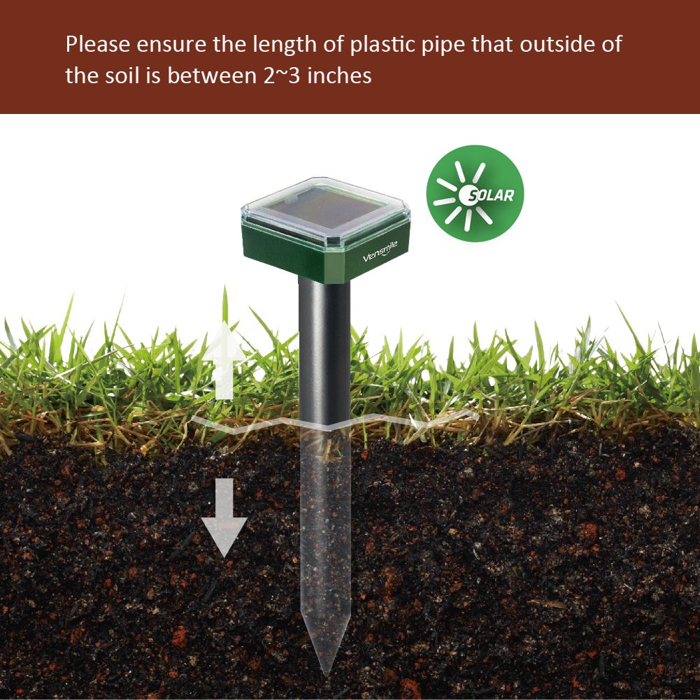 Amazoncom 2 X VENSMILE Solar Powered Mole Repellent Gopher