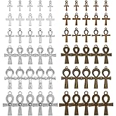 PH PandaHall 60pcs 6 Styles Ankh Cross Charms, 0.71.8 inch Cross Pendants Egyptian Metal Charms Vintage Charms Tibetan Pendants for DIY Crafts Earring Necklace Bracelet Ankle Keychain Jewelry Making