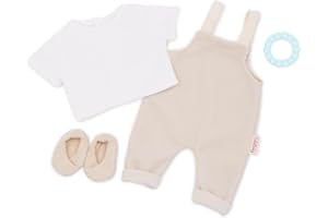 LullaBaby – 14-inch Baby Doll Clothes – Stylish Jumper Outfit – Top, Shoes & Teether Accessory – Imaginative Play – Toys For Kids Ages 2 & Up – Baby Doll Jumper Outfit