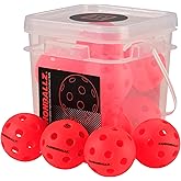 Mint Much More Inc Indoor Pickleball Balls Multi-Pack – 26 Hole Fluorescent Ember Pickle Ball – USAPA Approved Durable Pickleball Balls Indoor for Training, Practice & Tournament Play