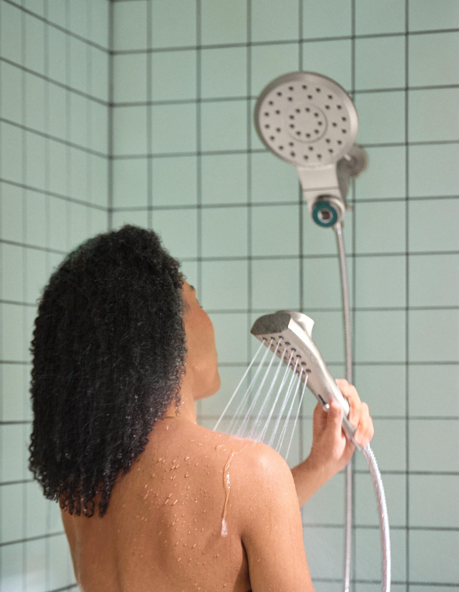 Moen Verso Spot Resist Nickel Round Rain Shower Head and Detachable Handshower Combination with Magnetix Docking System and 60-inch Metal Hose, 220C2SRN