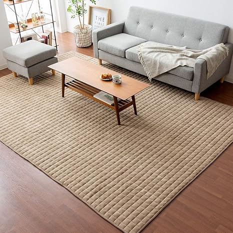 Amazon エア リゾーム ラグ ラグマット 4畳 洗える おしゃれ キルト リビングラグ 北欧 コットンラグ 0 300cm ブラウン ラグ カーペット オンライン通販