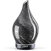Porseme 150ml Essential Oil Diffuser Glass Color Changing Aroma Air Diffusers Aromatherapy Ultrasonic Cool Mist Humidifier 6 Running Hours Waterless Auto-Off for Sleeping Yoga Office Spa (Obsidian)