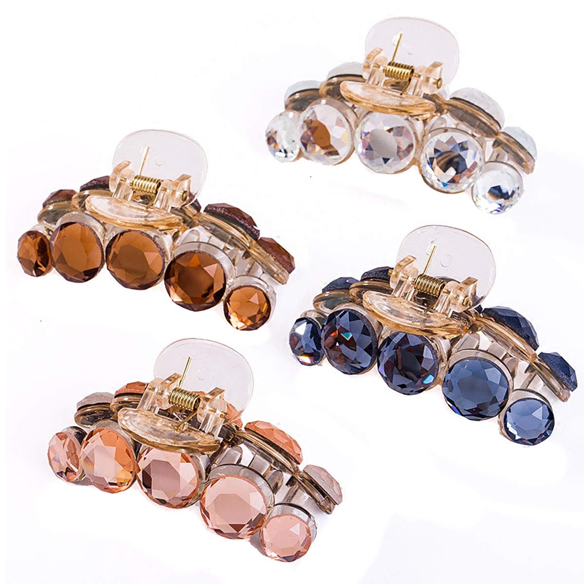 4PCS Elegant Crystal Hair Claw Hair Clips Hair Clamp Fashion Hairpins Jaw Clip for Women Girls