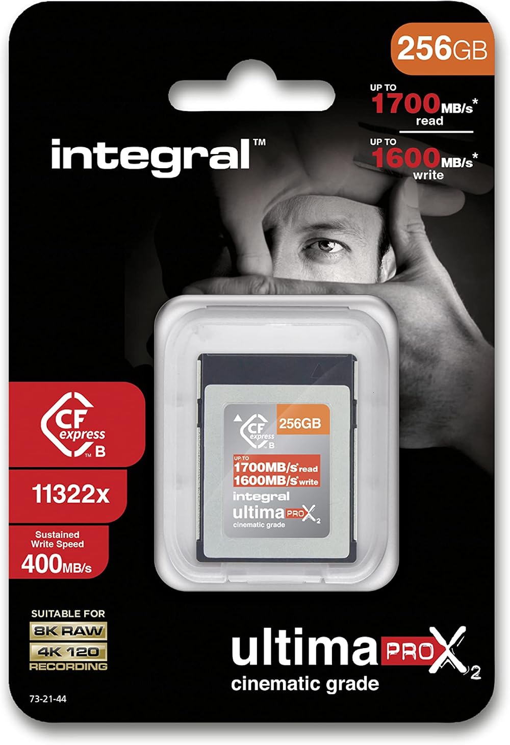 Integral 256GB CFexpress Type B 2.0 Card 1700MB/s Read 1600MB/s Write 8K RAW