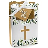 Big Dot of Happiness Elegant Cross - Religious Party Favor Boxes - Set of 12
