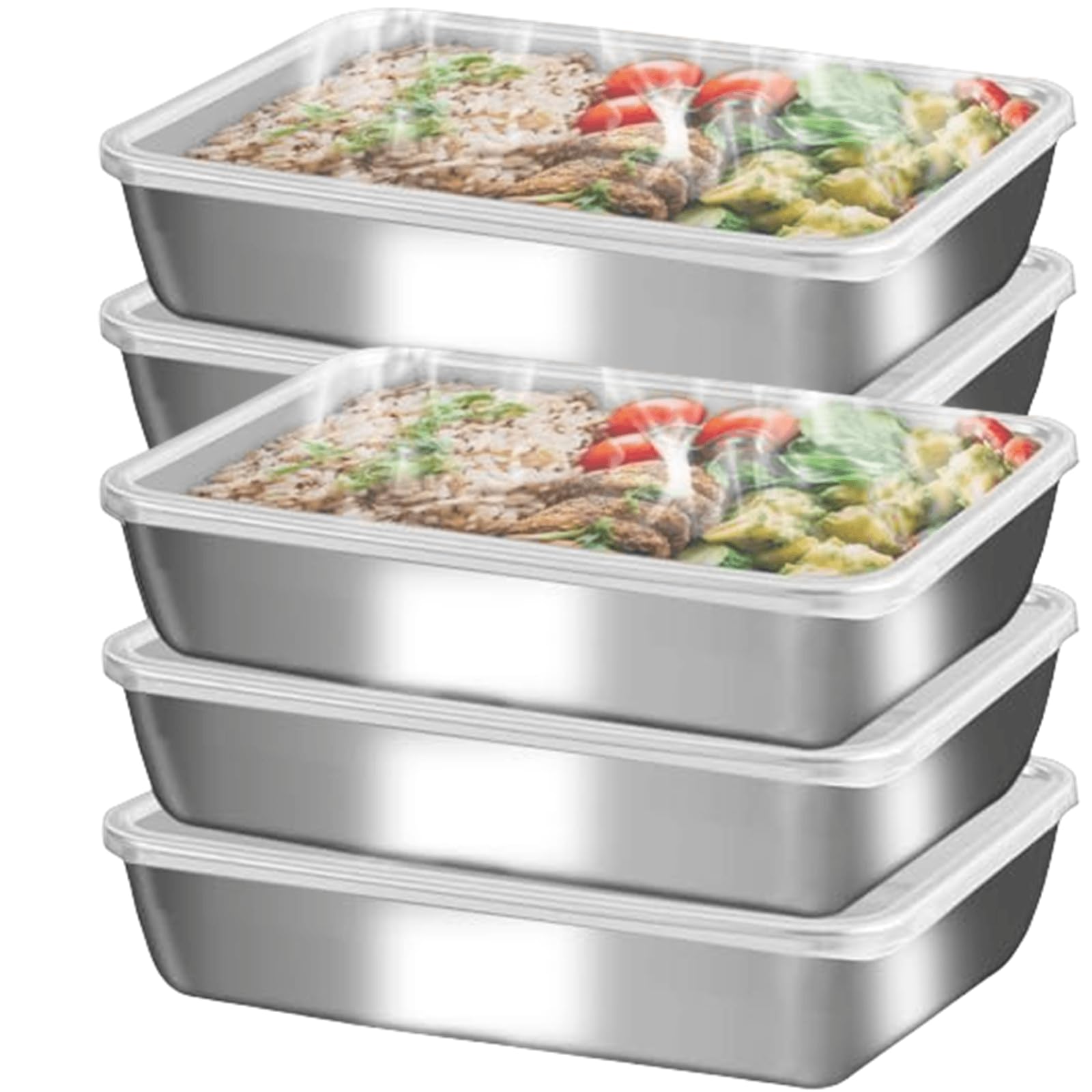 Photo 1 of GIUOIDUO Stainless Steel Lunch Box 6-Pack,Stackable Snack Storage Boxes, Lid Food Container, Reusable Food Storage Container for Travel and Work, Dishwasher Safe, Freezer Safe