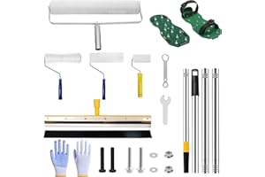 BERXOL Self Leveling Cement Tool kit, Spiked Roller with Extension Pole for Self Leveling, Paint Rollers, Epoxy Tool Kit, Epoxy Shoes Spikes for Concrete and Cement Flooring(Basic)