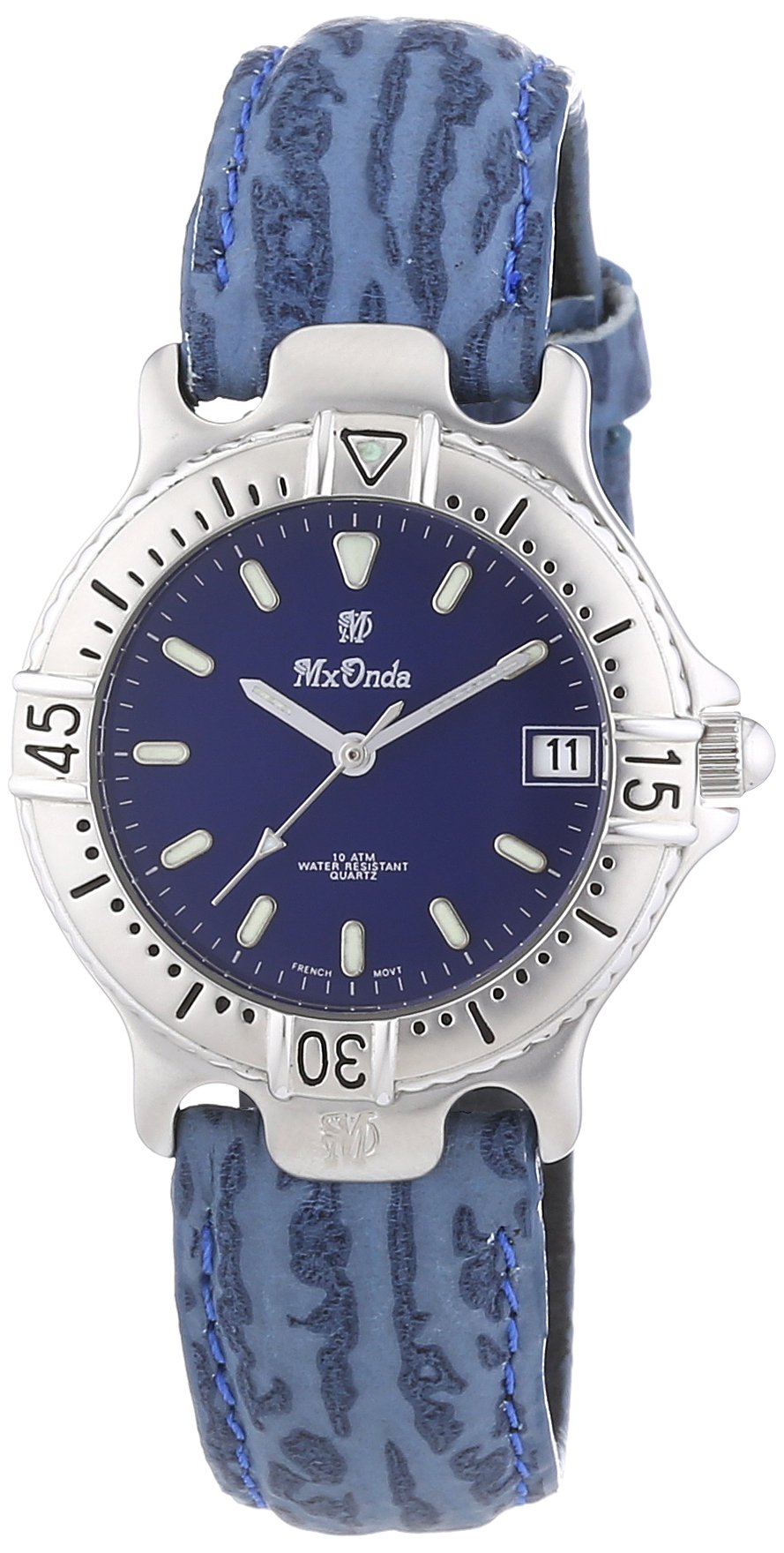 Mx Onda Women's Quartz Watch with Blue Dial Analogue Display and Blue Leather Strap 32-1200-99