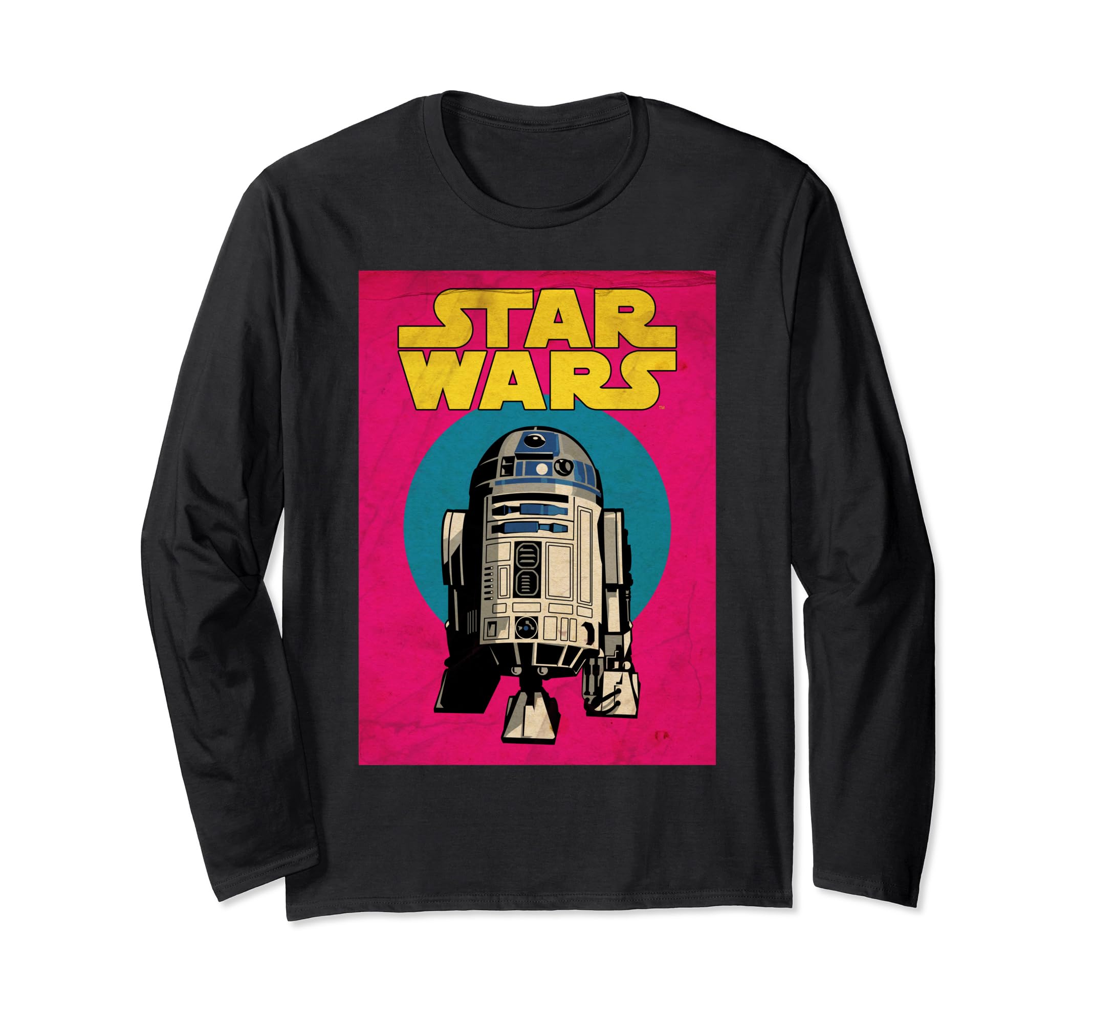 Star Wars R2-D2 Neon Vintage Trading Card Long Sleeve T-Shirt
