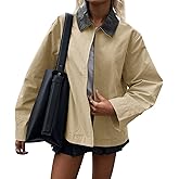Cicy Bell Womens Barn Jackets Casual Zip Up Cotton Canvas Oversized Lightweight Coats Winter Spring Outfits