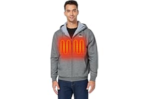 ORORO Heated Hoodie with Battery, Fleece Full-Zip Heated Sweatshirt Hoodie (Charger Not Included)