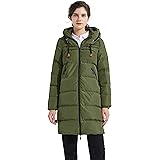 Orolay Women's Thickened Contrast Color Drawstring Down Jacket Hooded