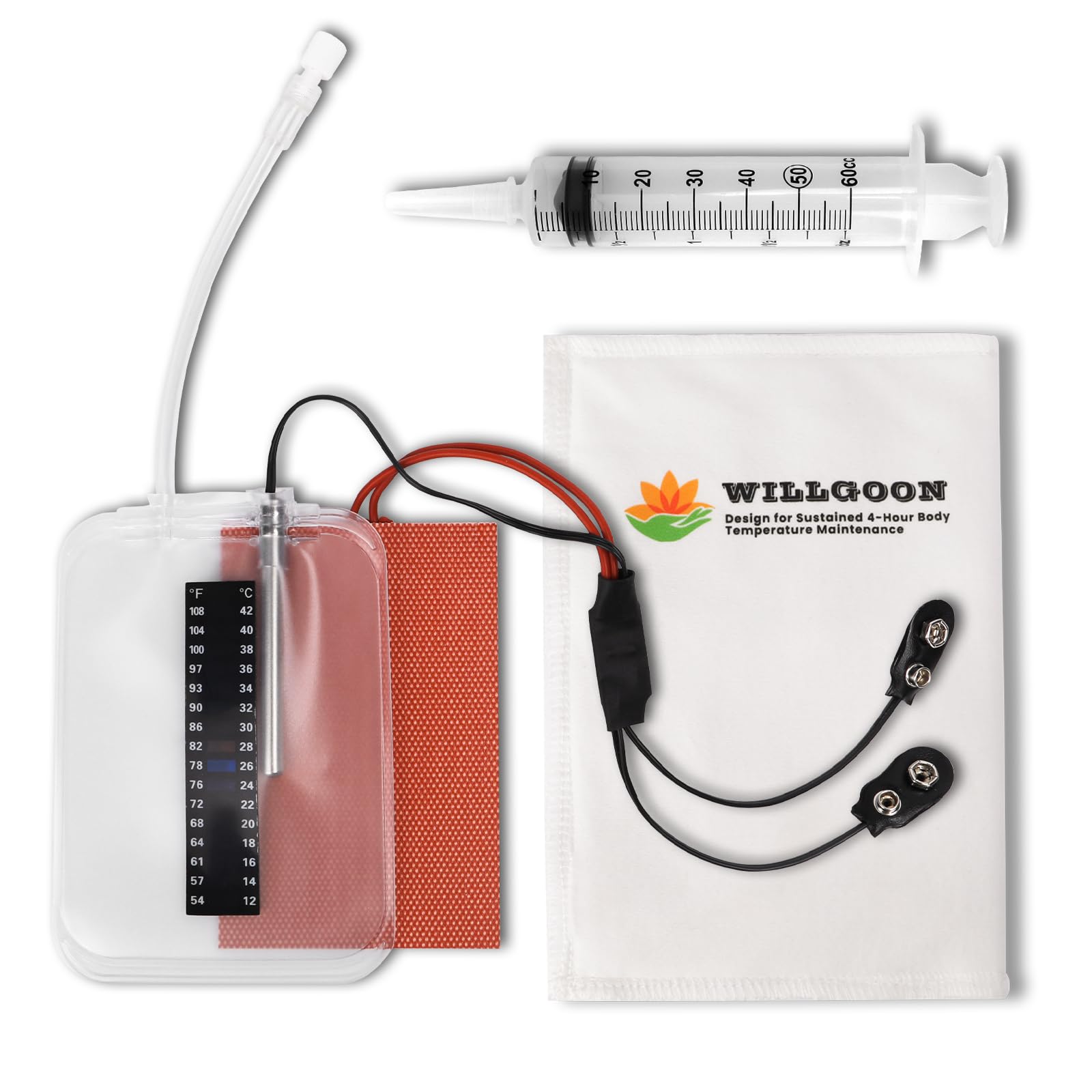 Photo 1 of WILLGOON Electric Urine Warmer, Maintains 37°C/98.6°F for Up to 4 Hours, Equipped with Visual Temperature Strip, Temperature Sensor for Real-Time Monitoring, Flexible Heating Pad for Uniform Heating