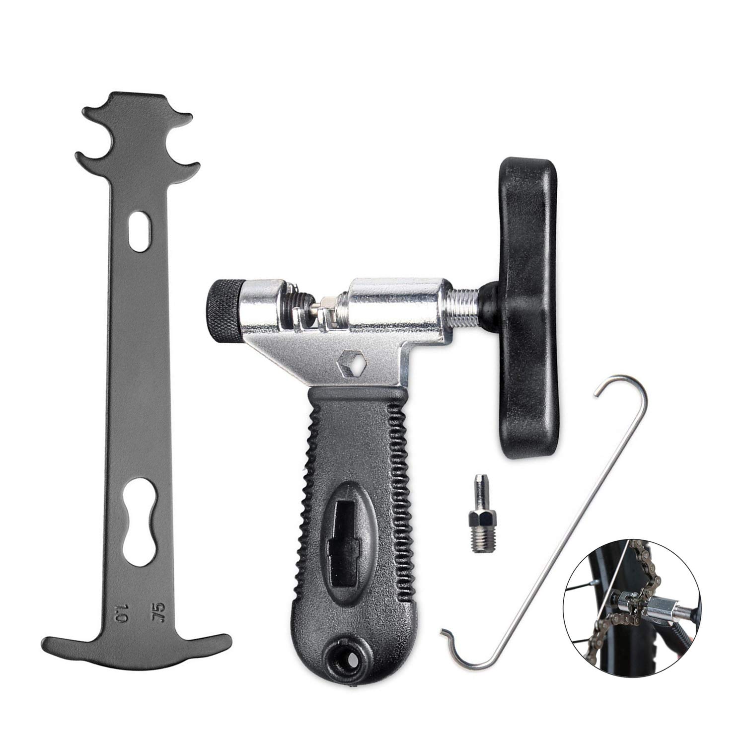 TAGVO 2-in-1 Bike Chain Tool+Chain Checker, Universal Bicycle Chain Repair Tool with Chain Wear Indicator Tool