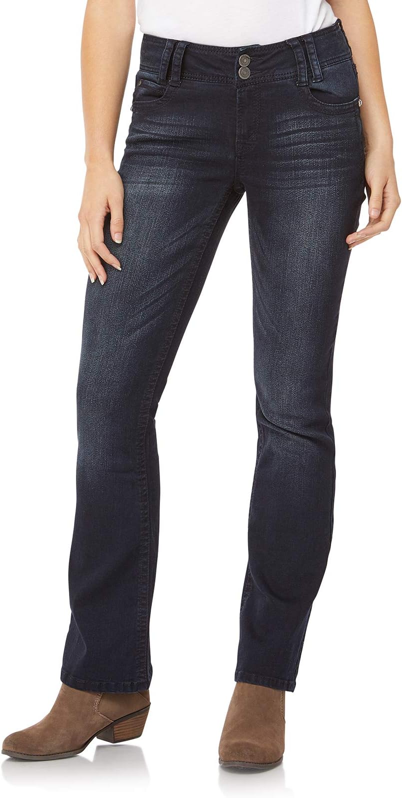 WallFlowerLuscious Curvy Bootcut Jeans for Women Mid-Rise Insta Stretch Denim in Petite, Midsize, Plus Size, Juniors Jeans
