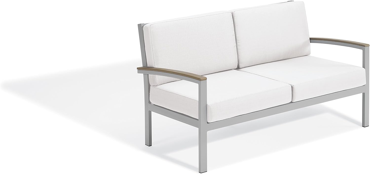 Oxford Garden Natural Tekwood Travira Loveseat, Eggshell White : Garden & Outdoor