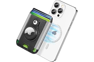 ExtreLife For Magsafe Wallet with AirTag Holder, Magnetic Wallet for iPhone 15/14/13/12 Series, Magnetic Card Wallet Holder with Magsafe for Airtag Wallet, 7 Card Holder, Vegan Leather, Black