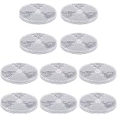 Tallew 10 Pack Front Round Reflector, White | for Driveway Fence Gate Posts Trailers, Safety Reflector for Automobiles Boats Mailboxes, with Center Mounting Hole