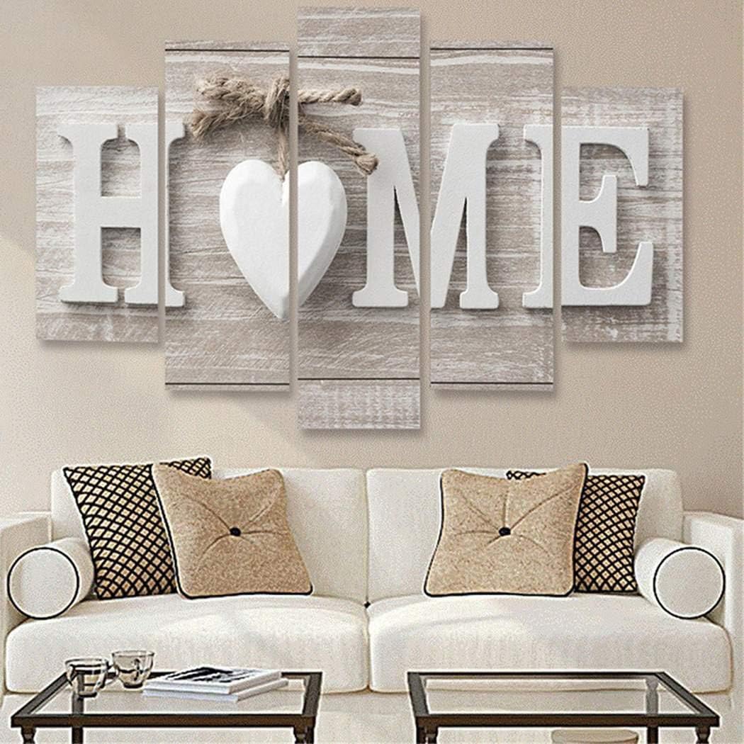 Sholdnut 5Pcs Wall Paintings,Home Wooden Home Letter Prints Photo Paintings Wall Art for Home Decorations Paintings