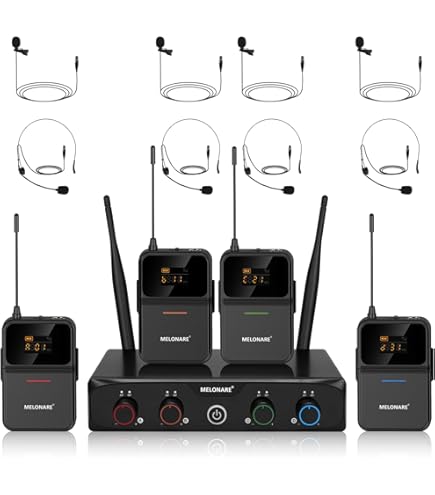 Amazon.com: Wireless Microphone System UHF 8 Channel 8 Lavalier