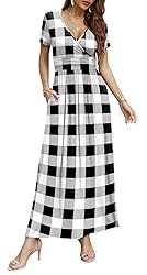 CATHY Women Short Sleeve Deep V-Neck Casual Long