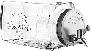 Kilner Glass Drinks Dispenser, 3-Liter Fridge-Friendly Compact Design for Everyday Use, Leakproof Easy-Pour Spigot