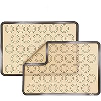 Silicone Baking Mats 2 Pack Xpatee Non-stick Macaroon Baking Mat, Heat-Resistant Cooking Bakeware Mat for Making…