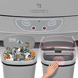 NETTA 50L Sensor Bin Kitchen Touch Free Infrared Lid Grey Large view 3