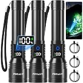 ATFIXM Rechargeable Flashlights High Lumens, Super Bright Flash Light 3Pack | LCD Display, 5 Modes LED, Adjustable Focus, Powerful Tactical Flashlight, Handheld Flash Lights for Home Emergencies Camping