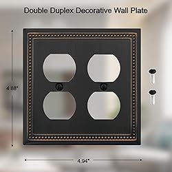 OKAWYC Double Duplex Outlet Light Switch Cover