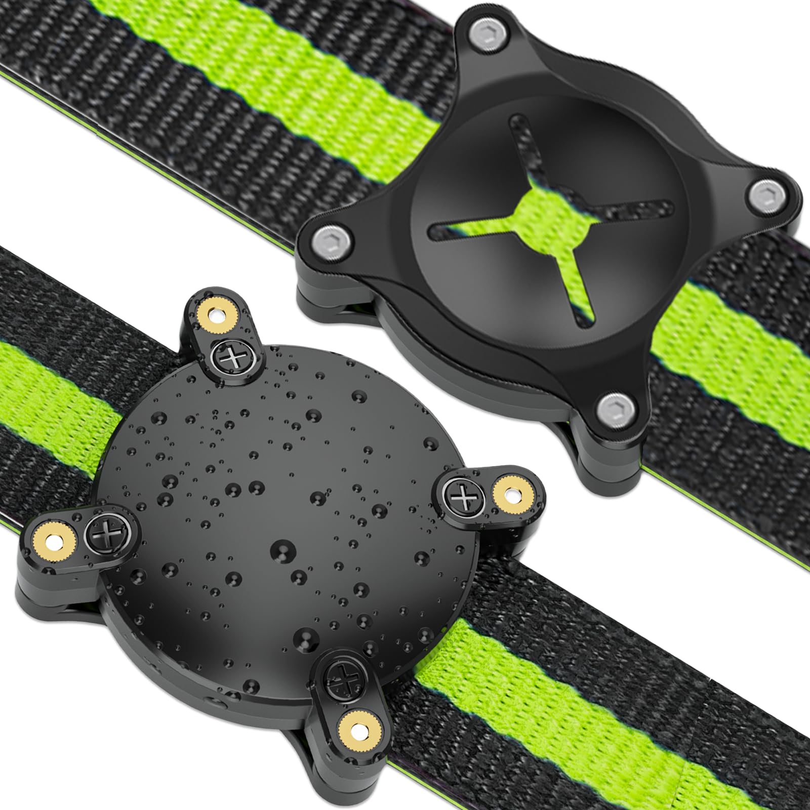 SCALLOP AirTag Dog Collar Holder 2 Pack, IP68 Waterproof Airtag Holder for Dog Collar, Hard TPU Ultralight Small Back Buckle Suitable for All Airtag Collar Dog Cat,Compatible Apple AirTag