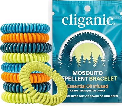 Cliganic Mosquito Repellent Bracelets 50 Pack DEET-Free Geraniol Oil