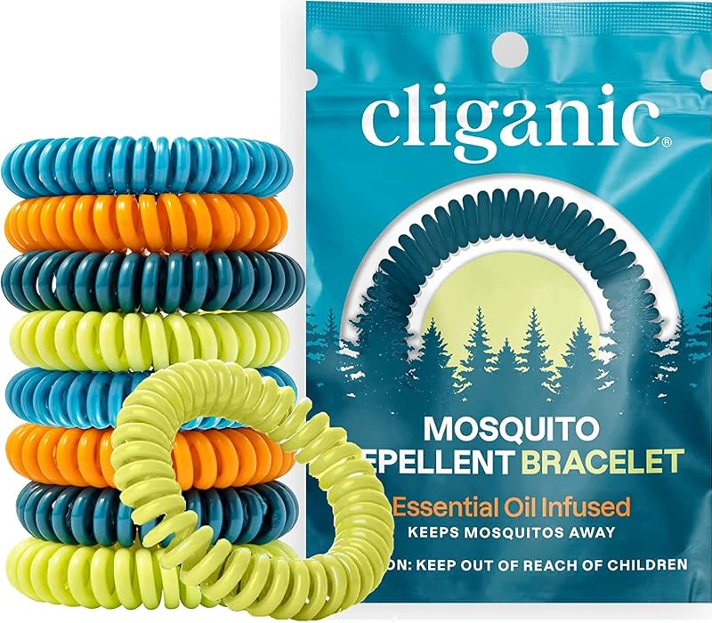 Cliganic Mosquito Repellent Bracelets 50 Pack DEET-Free Geraniol Oil