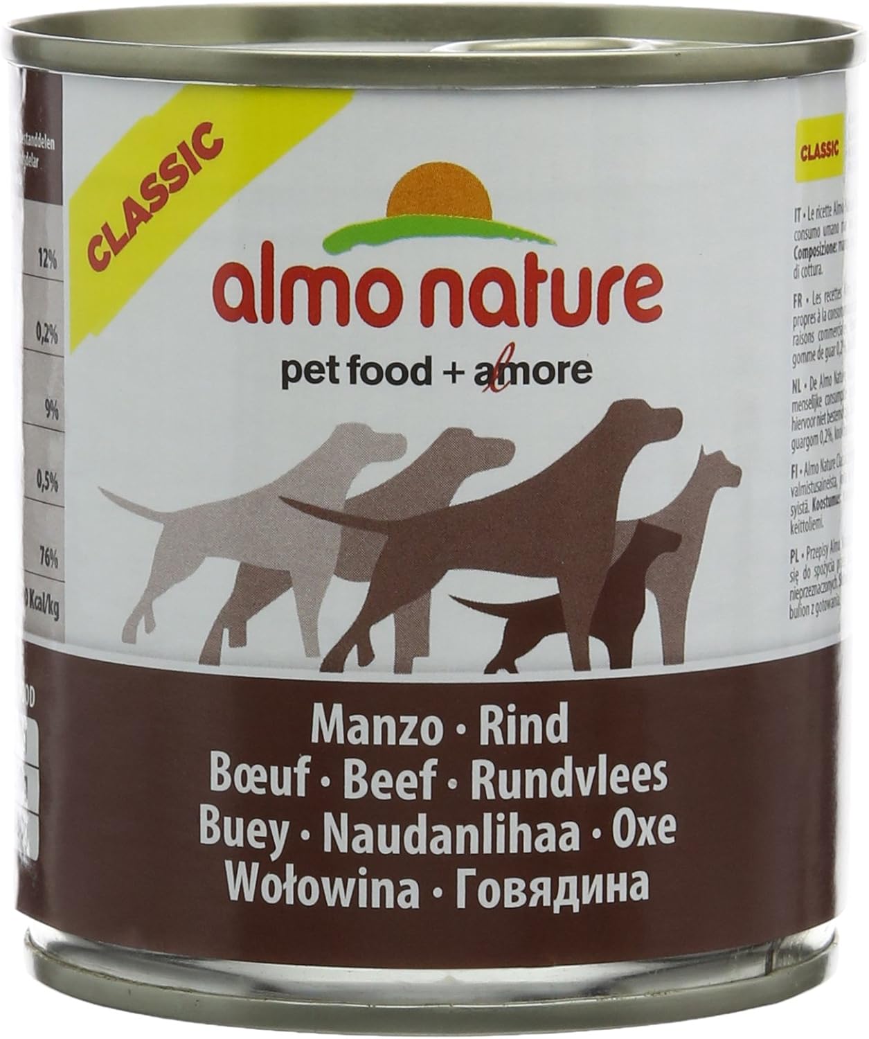 Almo Nature Classic Hundefutter Rind (290g), 12er Pack (12 x 290 g ...