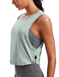 CRZ YOGA Pima Cotton Cropped Tank Tops for Women