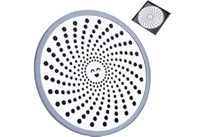 Flat Shower Drain Hair Catcher, Stainless Steel Mesh Shower Drain Cover with Silicone Rim, Round Flat Filter Screen Protector
